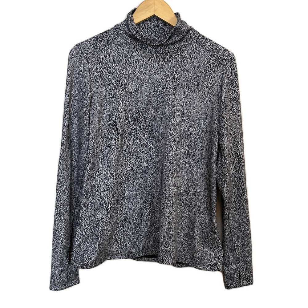 Lululemon Ready To Rulu Turtleneck Luon Spray Jacquard White Black Women’s Sz 8‎